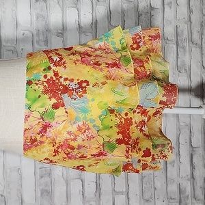 Thalia Sodi Yellow Floral Ruffle Mini Skirt